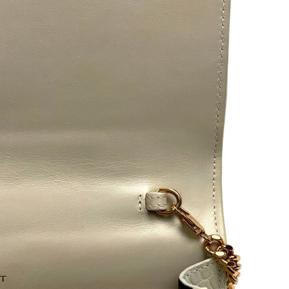 Saint Laurent Kate Chain Wallet Clutch Tassel Shoulder Bag Leather Beige - Picture 7 of 11